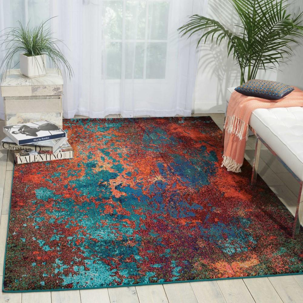 Nourison - Celestial CES08 Blue and Red 311in x 511in Colorful Area Rug - CES08-99446366726 veiw 2