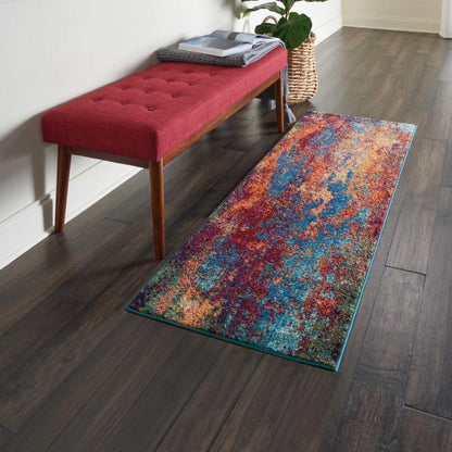 Nourison - Celestial 3x5 Blue and Red Colorful Area Rug - CES08-99446769855 veiw 2