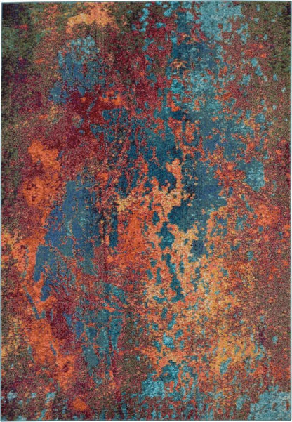 Nourison - Celestial CES08 Blue and Red 710in x 106in Oversized Rug - CES08-99446366740 veiw 1