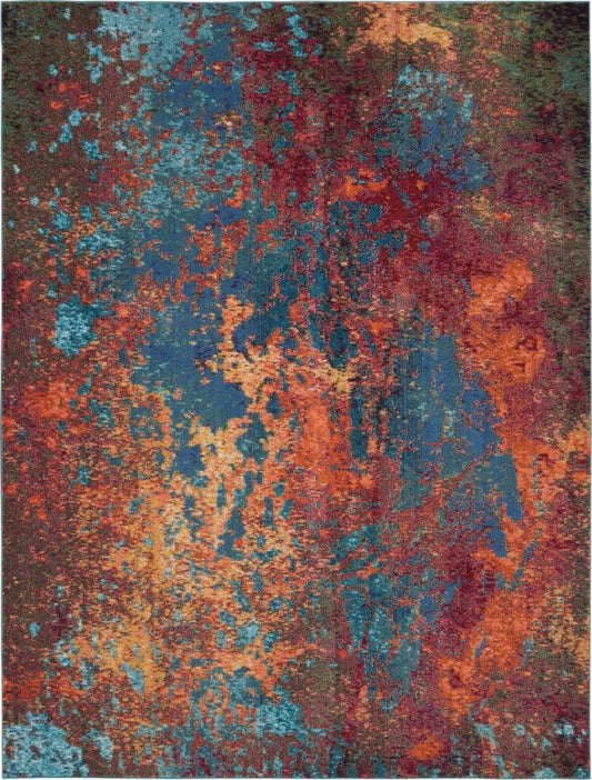 Nourison - Celestial CES08 Blue and Red 9x12 Oversized Rug - CES08-99446460561 veiw 1