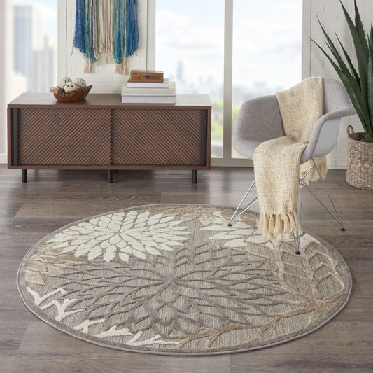 Nourison - Aloha 4 x Round Cream Patio Area Rug - ALH05-99446739025 veiw 2