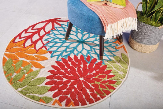 Nourison - Aloha ALH05 Green 4 x Round Indoor-outdoor Area Rug - ALH05-99446421890 veiw 2