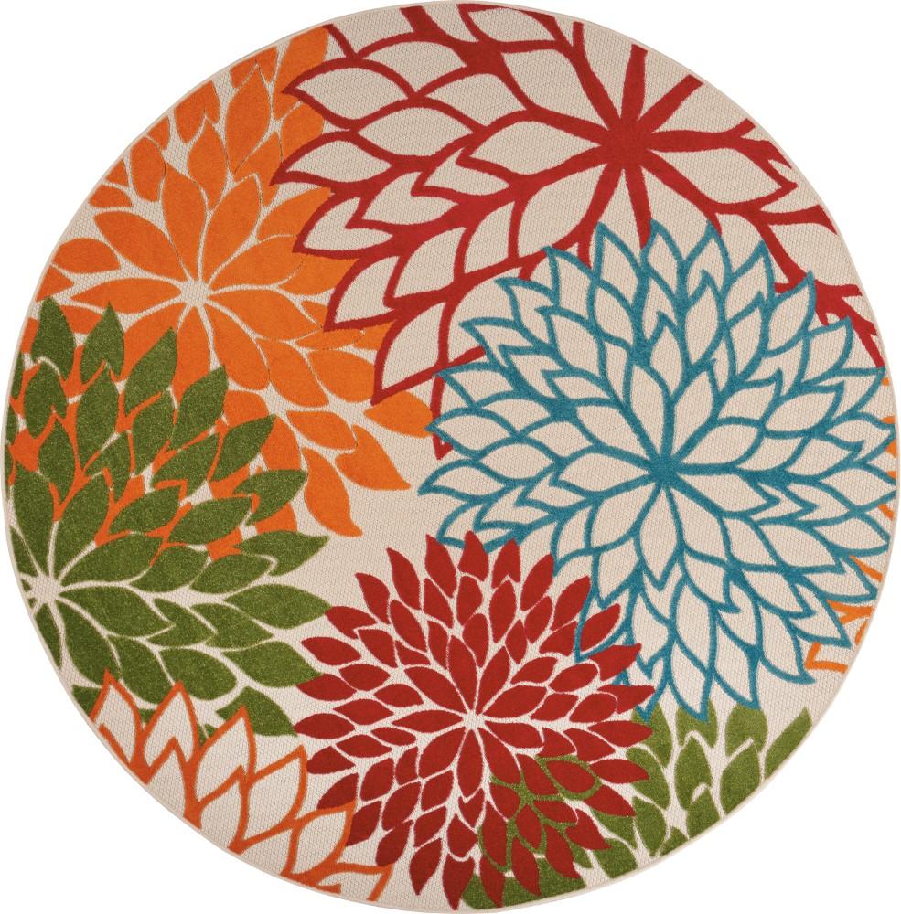Nourison - Aloha ALH05 Green 710in x Round Large Indoor-outdoor Rug - ALH05-99446066831 veiw 1