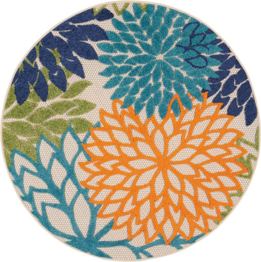 Nourison - Aloha ALH05 Multicolor 4 x Round Indoor-outdoor Area Rug - ALH05-99446421982 veiw 1