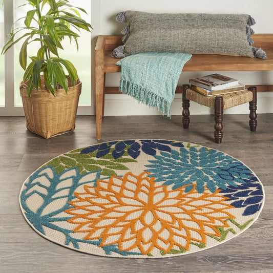 Nourison - Aloha ALH05 Multicolor 4 x Round Indoor-outdoor Area Rug - ALH05-99446421982 veiw 2