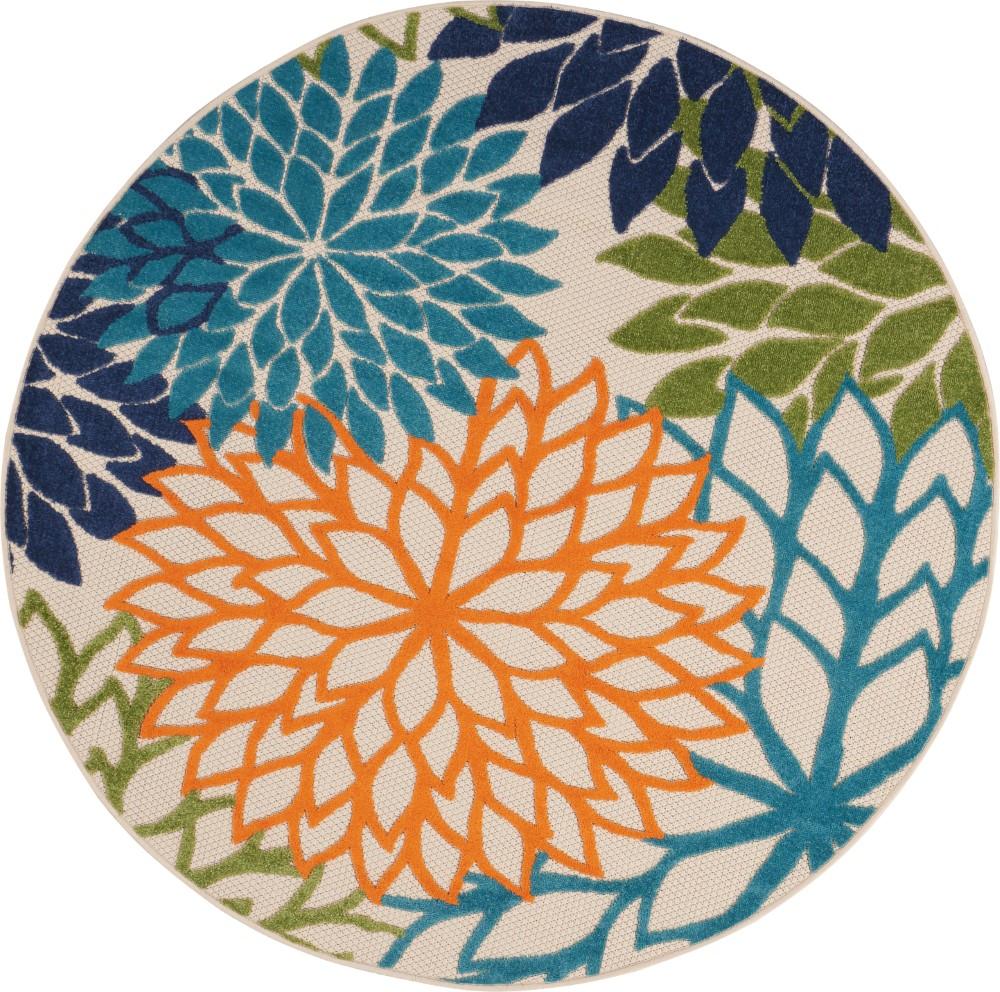 Nourison - Aloha ALH05 Multicolor 53in x Round Indoor-outdoor Area Rug - ALH05-99446066879 veiw 1