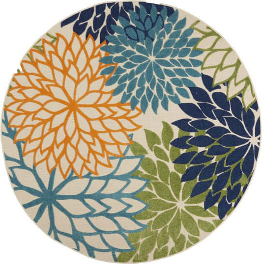 Nourison - Aloha ALH05 Multicolor 710in x Round Large Indoor-outdoor Rug - ALH05-99446067197 veiw 1