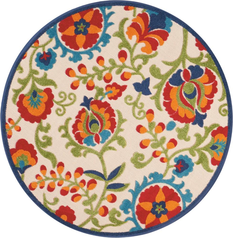 Nourison - Aloha ALH17 Multicolor 53in x Round Indoor-outdoor Area Rug - ALH17-99446031983 veiw 1