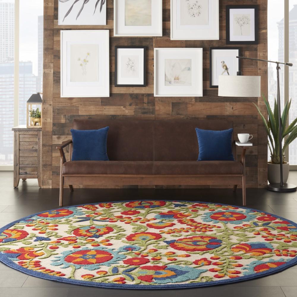 Nourison - Aloha ALH17 Multicolor 710in x Round Large Indoor-outdoor Rug - ALH17-99446215888 veiw 3