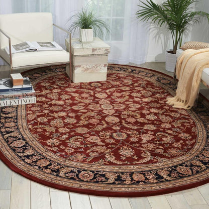 Nourison - 2000 2002 Dark Red Multicolor 76in x 96in OVAL Area Rug - 2002-99446862280 veiw 2
