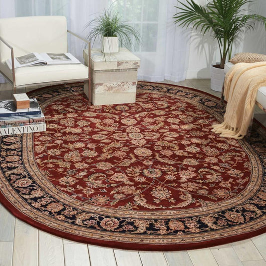 Nourison - 2000 2002 Dark Red Multicolor 76in x 96in OVAL Area Rug - 2002-99446862280 veiw 2