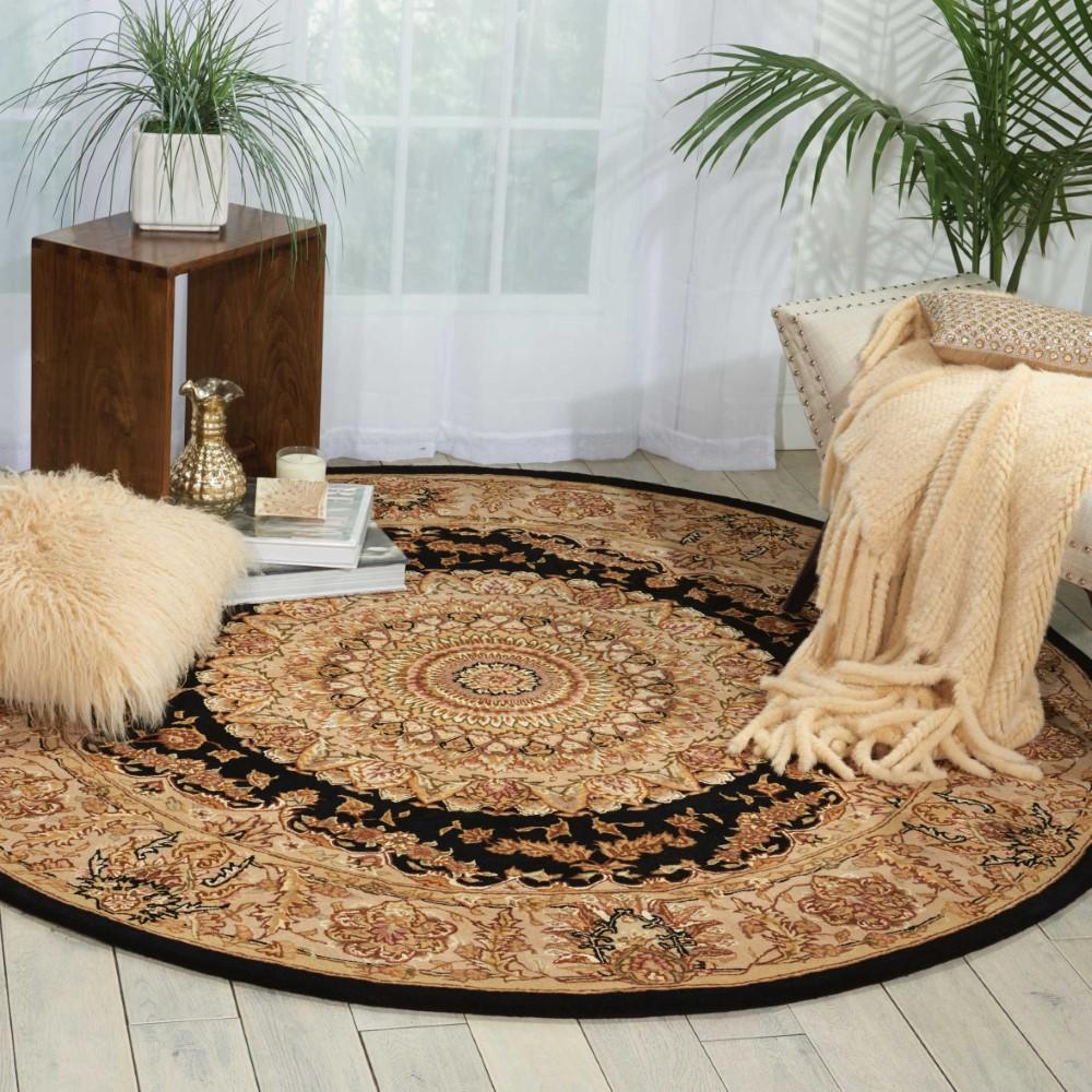 Nourison - 2000 2233 Black 4 x Round Area Rug - 2233-99446533920 veiw 2