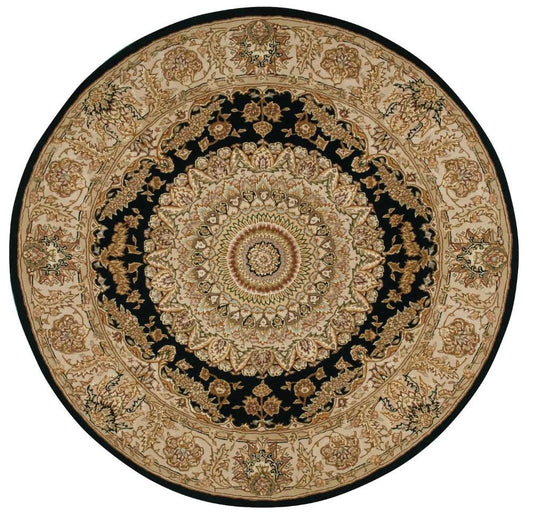 Nourison - 2000 2233 Black 6 x Round Area Rug - 2233-99446534378 veiw 1
