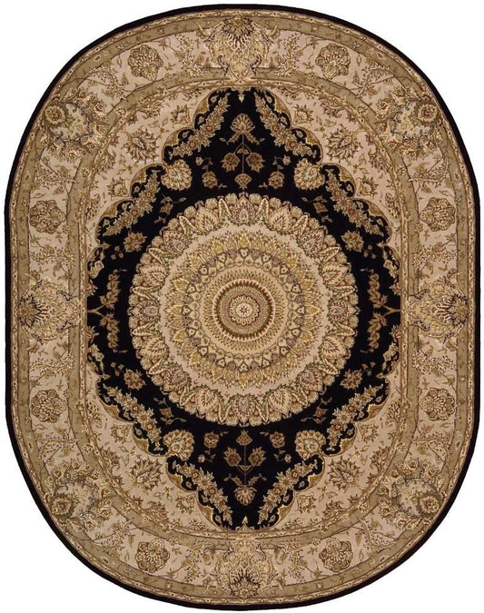 Nourison - 2000 2233 Black 76in x 96in OVAL Area Rug - 2233-99446535542_CLOSEOUT veiw 1