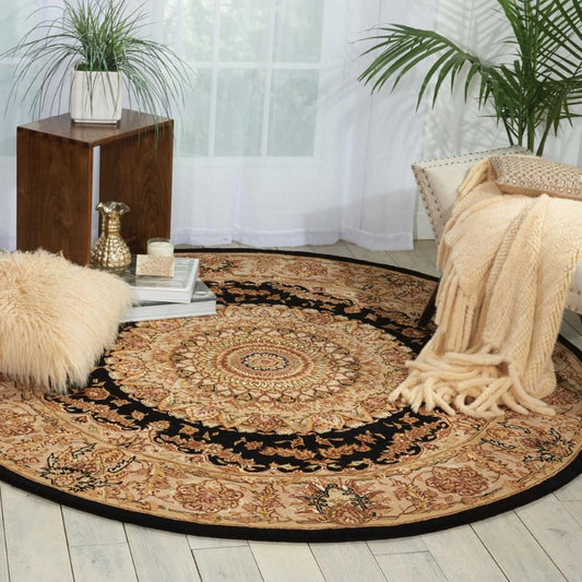 Nourison - 2000 2233 Black 76in x 96in OVAL Area Rug - 2233-99446535542_CLOSEOUT veiw 2