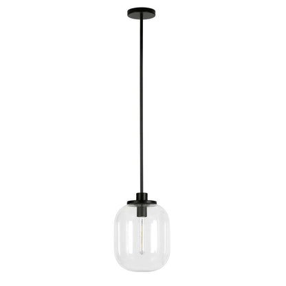 Hudson & Canal - Agnolo 9.62in Wide Pendant with Glass Shade in Blackened Bronze/Clear - PD0489 veiw 1