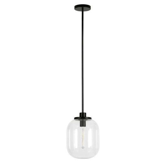 Hudson & Canal - Agnolo 9.62in Wide Pendant with Glass Shade in Blackened Bronze/Clear - PD0489 veiw 1