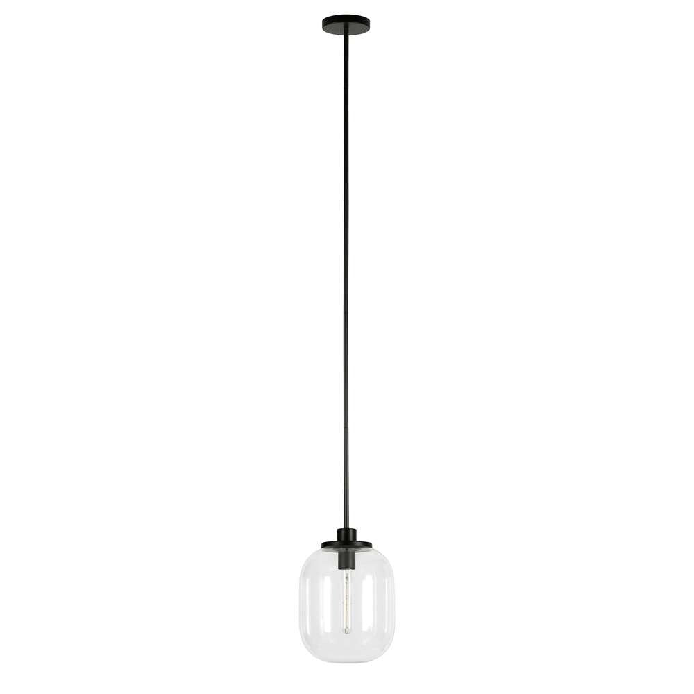 Hudson & Canal - Agnolo 9.62in Wide Pendant with Glass Shade in Blackened Bronze/Clear - PD0489 veiw 3