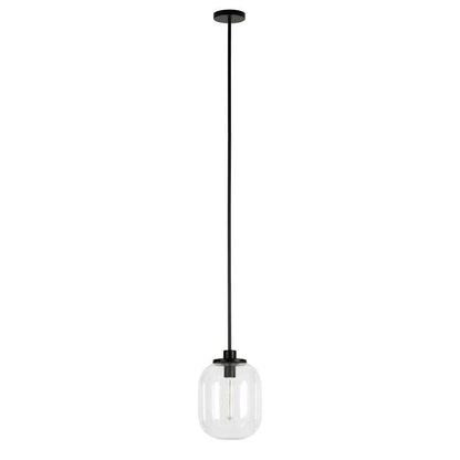Hudson & Canal - Agnolo 9.62in Wide Pendant with Glass Shade in Blackened Bronze/Clear - PD0489 veiw 3