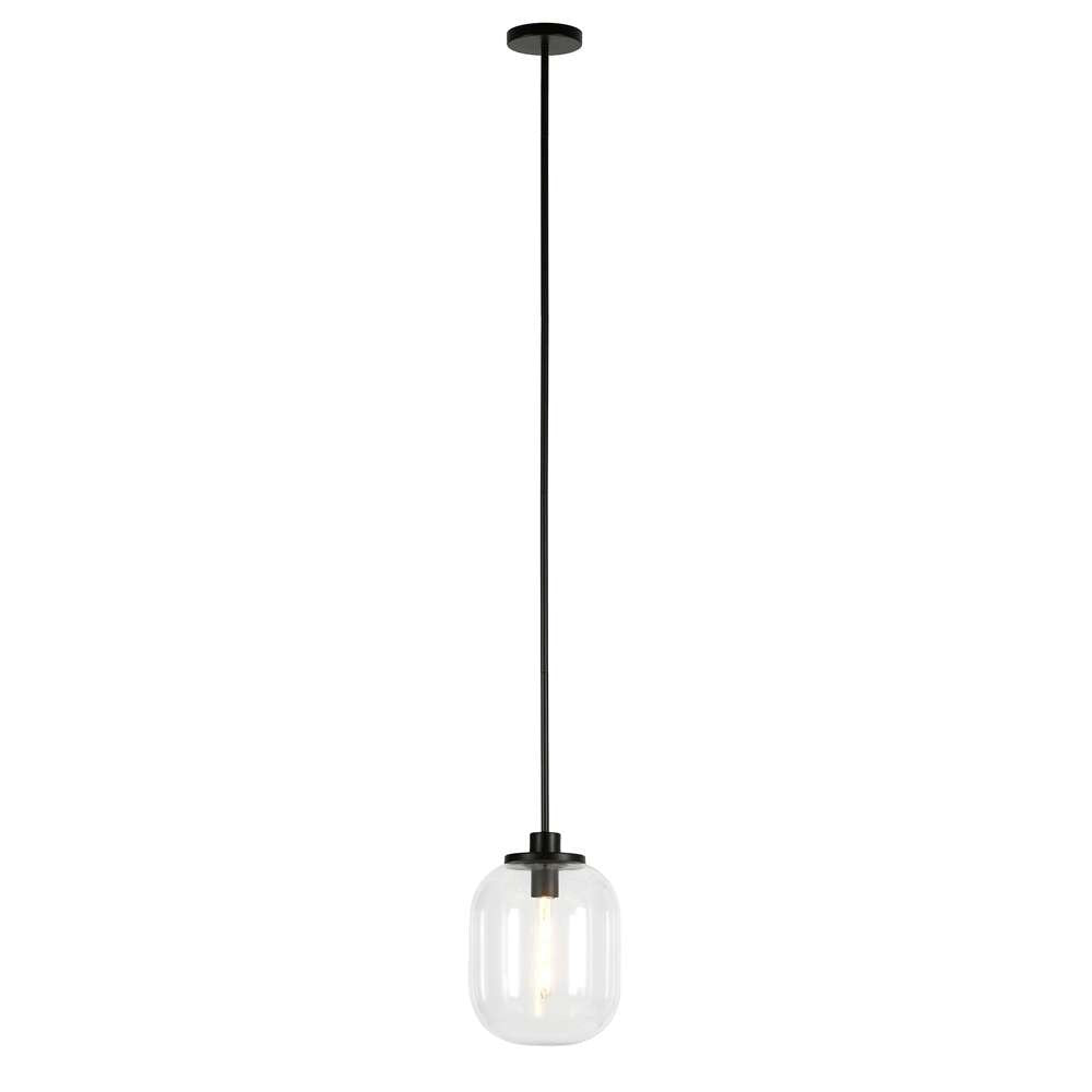 Hudson & Canal - Agnolo 9.62in Wide Pendant with Glass Shade in Blackened Bronze/Clear - PD0489 veiw 4