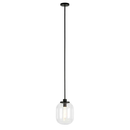 Hudson & Canal - Agnolo 9.62in Wide Pendant with Glass Shade in Blackened Bronze/Clear - PD0489 veiw 4