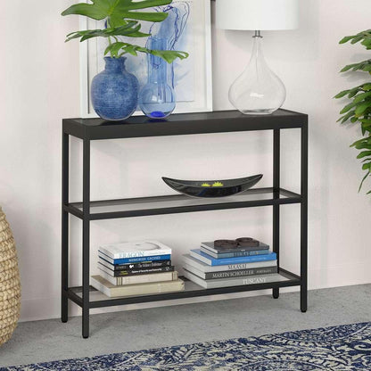 Hudson & Canal - Alexis 36in Wide Rectangular Console Table in Blackened Bronze - AT0235 veiw 2