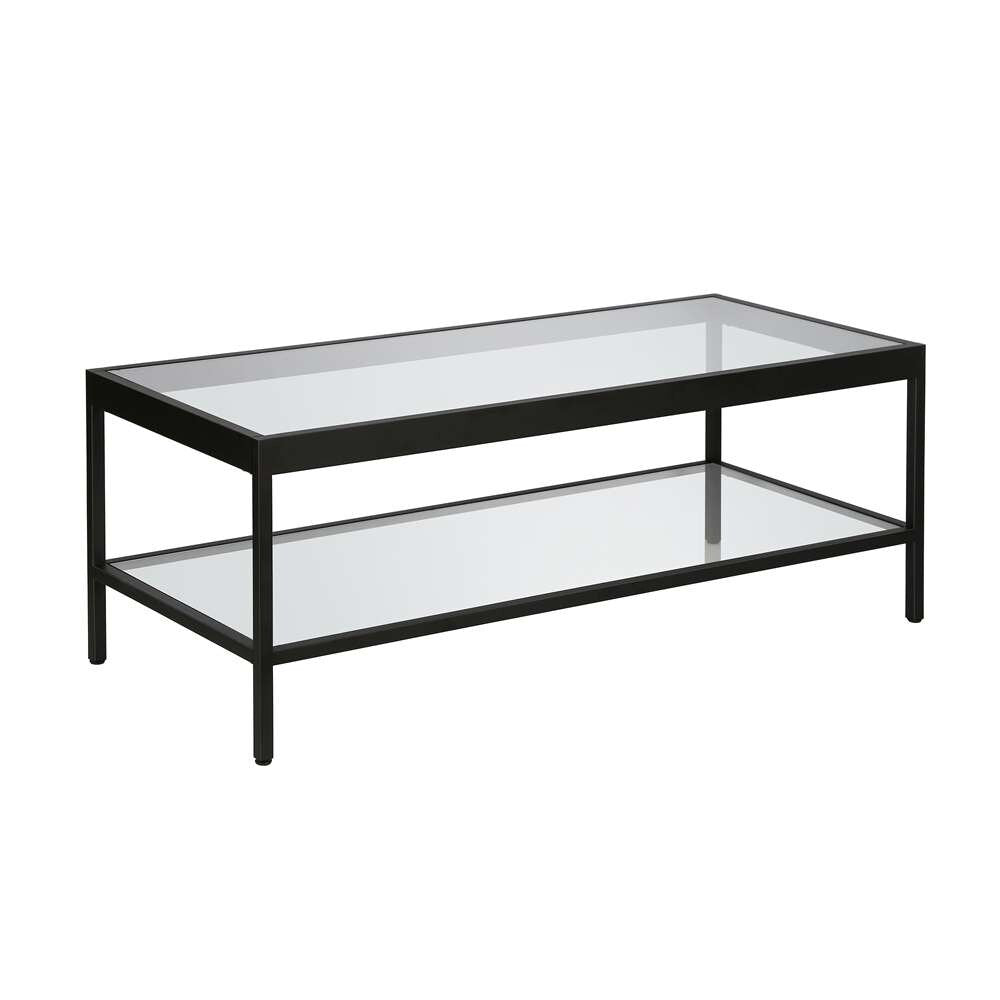 Hudson & Canal - Alexis 45in Wide Rectangular Coffee Table in Blackened Bronze - CT0378 veiw 1