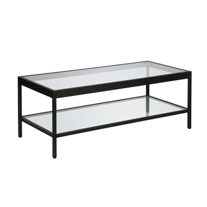 Hudson & Canal - Alexis 45in Wide Rectangular Coffee Table in Blackened Bronze - CT0378 veiw 1