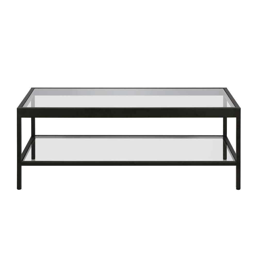 Hudson & Canal - Alexis 45in Wide Rectangular Coffee Table in Blackened Bronze - CT0378 veiw 3