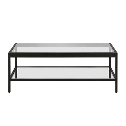 Hudson & Canal - Alexis 45in Wide Rectangular Coffee Table in Blackened Bronze - CT0378 veiw 3
