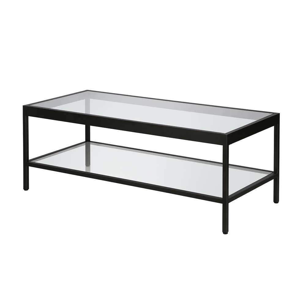 Hudson & Canal - Alexis 45in Wide Rectangular Coffee Table in Blackened Bronze - CT0378 veiw 4