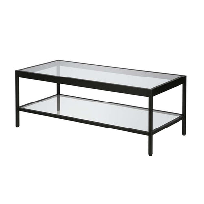 Hudson & Canal - Alexis 45in Wide Rectangular Coffee Table in Blackened Bronze - CT0378 veiw 4