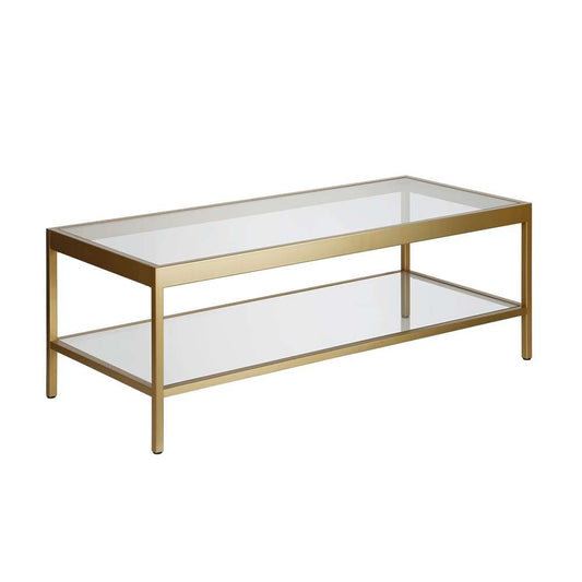 Hudson & Canal - Alexis 45in Wide Rectangular Coffee Table in Brass - CT0380 veiw 1