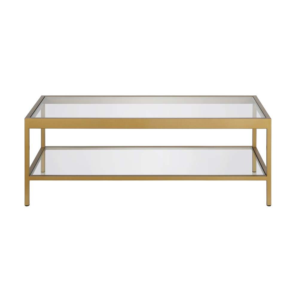 Hudson & Canal - Alexis 45in Wide Rectangular Coffee Table in Brass - CT0380 veiw 3