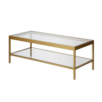 Hudson & Canal - Alexis 45in Wide Rectangular Coffee Table in Brass - CT0380 veiw 4