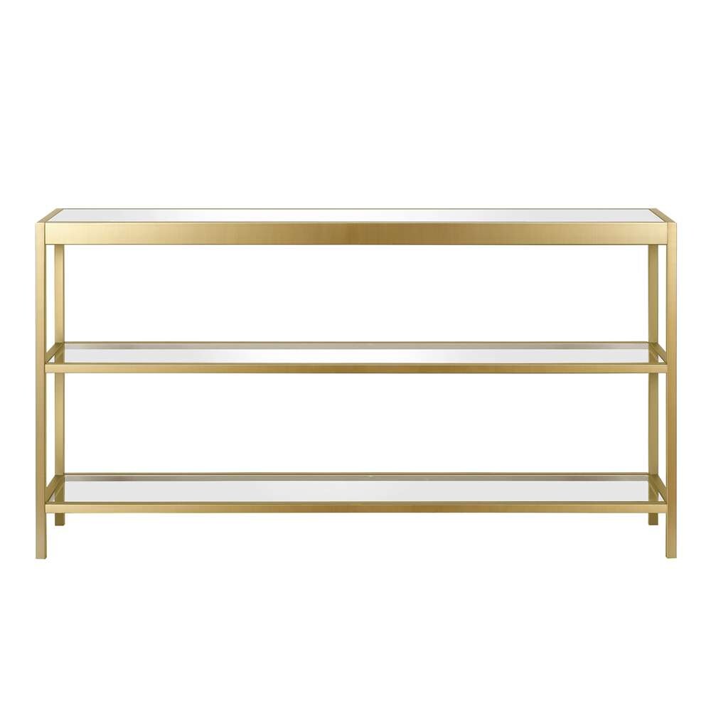 Hudson & Canal - Alexis 55in Wide Rectangular Console Table in Brass - AT0234 veiw 3