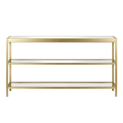 Hudson & Canal - Alexis 55in Wide Rectangular Console Table in Brass - AT0234 veiw 3