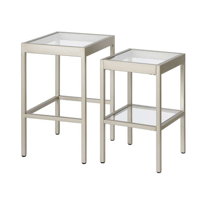 Hudson & Canal - Alexis Rectangular & Square Nested Side Table in Nickel - ST0390 veiw 3