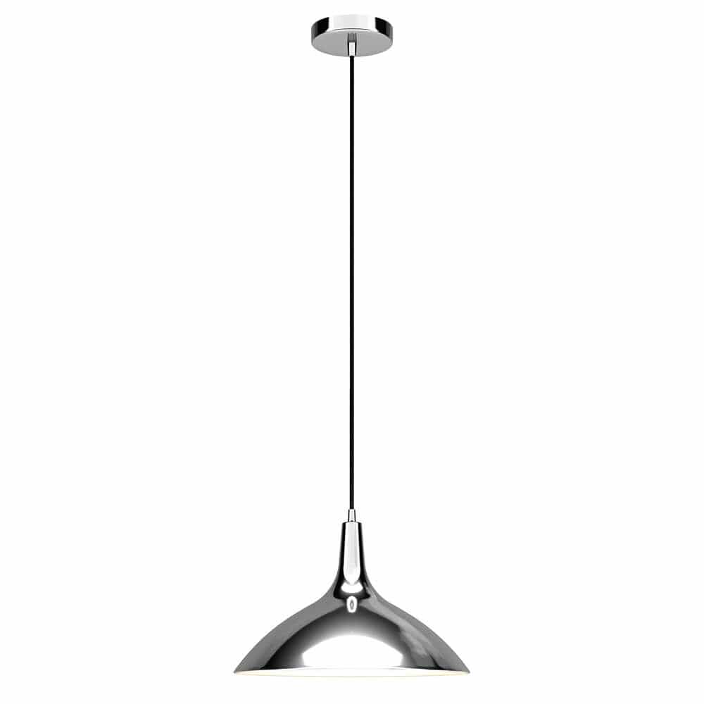 Hudson & Canal - Barton 14in Wide Pendant with Metal Shade in Polished Nickel/Polished Nickel - PD0763 veiw 3