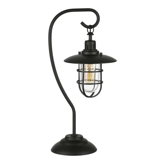 Hudson & Canal - Bay 22in Tall Nautical Table Lamp with Glass/Metal Shade in Blackened Bronze/Clear - TL0210 veiw 1
