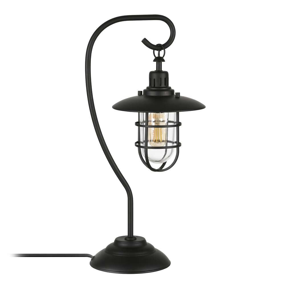 Hudson & Canal - Bay 22in Tall Nautical Table Lamp with Glass/Metal Shade in Blackened Bronze/Clear - TL0210 veiw 3