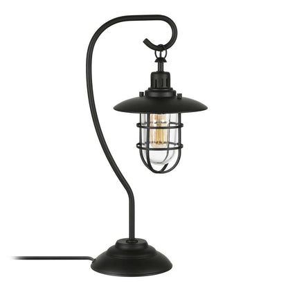 Hudson & Canal - Bay 22in Tall Nautical Table Lamp with Glass/Metal Shade in Blackened Bronze/Clear - TL0210 veiw 3
