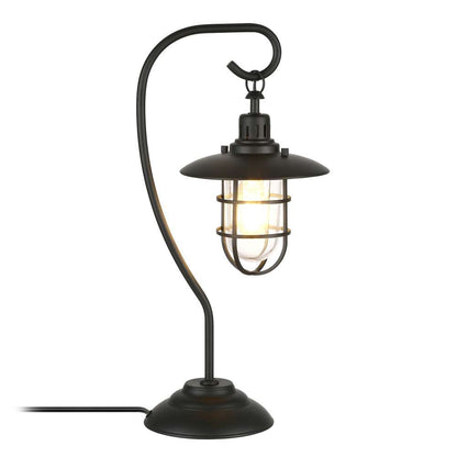 Hudson & Canal - Bay 22in Tall Nautical Table Lamp with Glass/Metal Shade in Blackened Bronze/Clear - TL0210 veiw 4