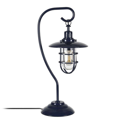 Hudson & Canal - Bay 22in Tall Nautical Table Lamp with Glass/Metal Shade in Navy Blue/Clear - TL0213 veiw 3