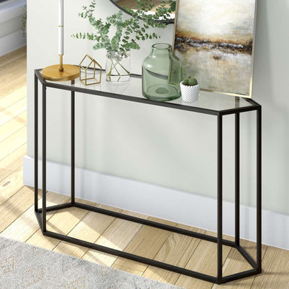 Hudson & Canal - Beck 48in Wide Hexagonal Console Table in Blackened Bronze - AT0551 veiw 2