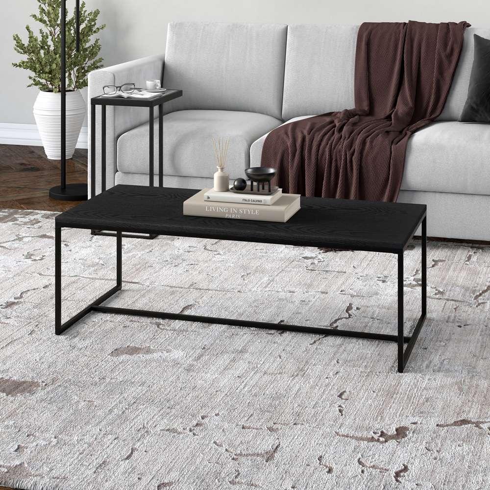 Hudson & Canal - Boone 47.25in Wide Rectangular Coffee Table in Black Grain - CT1522 veiw 2