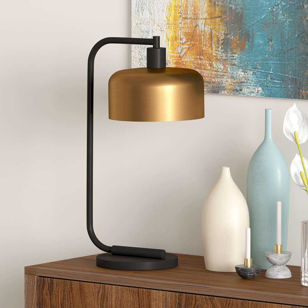 Hudson & Canal - Cadmus 20.5in Tall Table Lamp with Metal Shade in Blackened Bronze/Brass/Brass - TL0099 veiw 2
