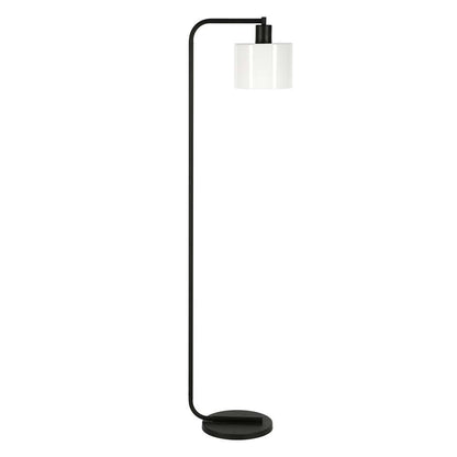 Hudson & Canal - Cadmus 57in Tall Floor Lamp with Glass Shade in Blackened Bronze/White - FL0408 veiw 1