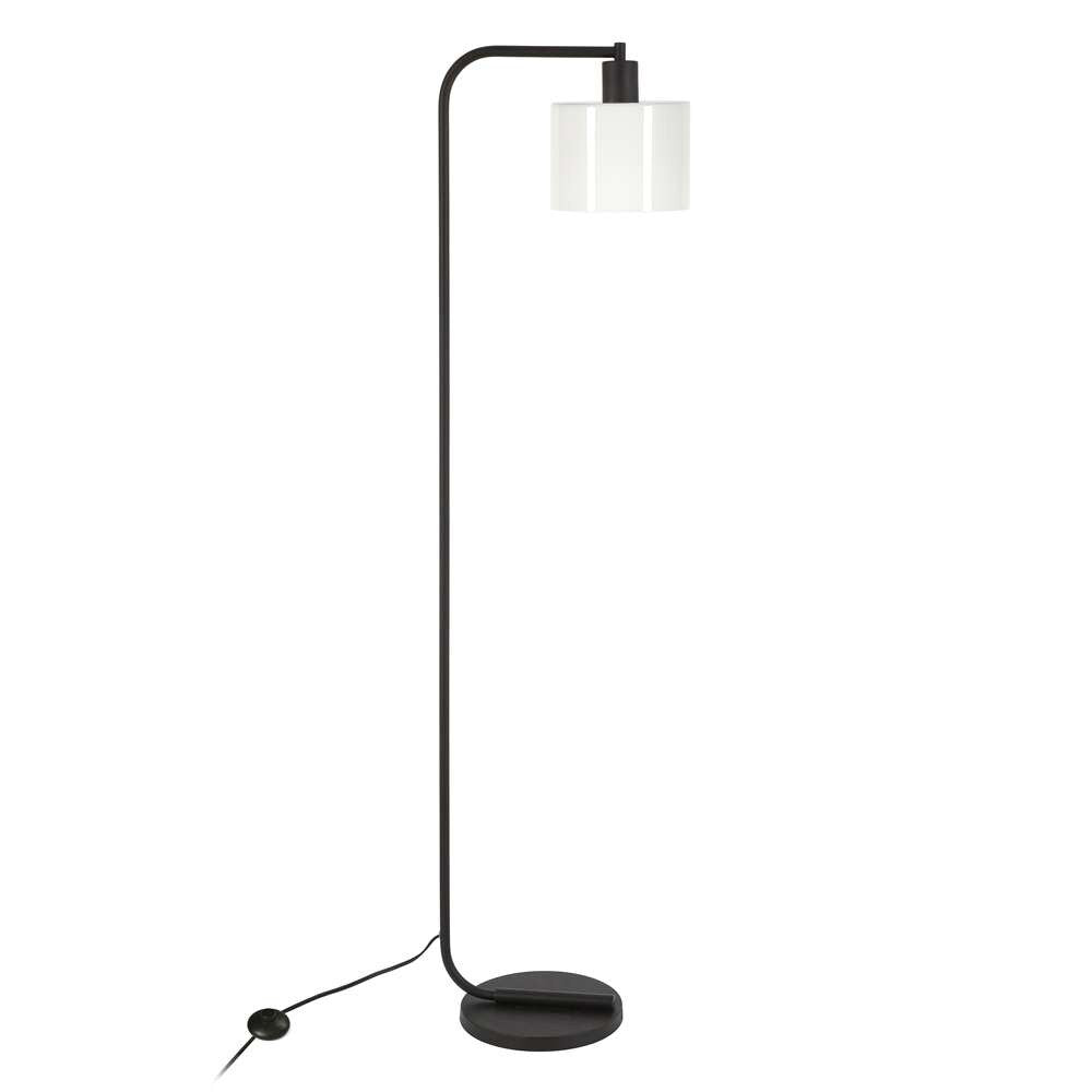 Hudson & Canal - Cadmus 57in Tall Floor Lamp with Glass Shade in Blackened Bronze/White - FL0408 veiw 3