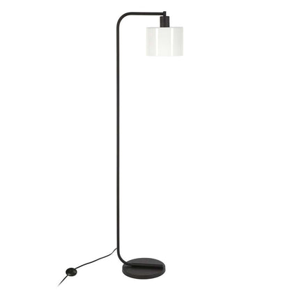 Hudson & Canal - Cadmus 57in Tall Floor Lamp with Glass Shade in Blackened Bronze/White - FL0408 veiw 3